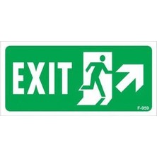 Belle Fusion Mey Ithalat® Exit Sağ Yukarı Uyarı Levhası 17,5X25 KOD:959