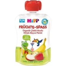 Belle Fusion Mey Ithalat®   Organik Çilekli Muzlu Elmalı Meyve Püresi 100 gr