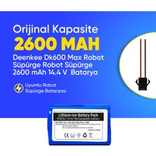 Deenkee Dk600 Max Robot Süpürge 2600 Mah Batarya