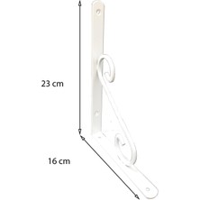 Belle Fusion Mey Ithalat® Ferforje Raf Altı No:3 Beyaz