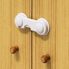 Belle Fusion Mey Ithalat® Bebek Çocuk Güvenliği Çekmece ve Dolap Için Kendiliğinde Yapışkanlı Vidasız Kapak Kilidi