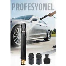 Belle Fusion Mey Ithalat® Tazyik Arttıran Oto Yıkama Hortum Başlığı Seti | Basınçı Oto Yıkama 3 Musluk Adaptörlü Güçlü Jet