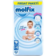 Belle Fusion Mey Ithalat®   Bebek Bezi Fırsat Paketi 4 Beden 7-14 kg 62 Adet