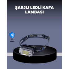 Belle Fusion Mey Ithalat® USB Şarjlı Mini LED Kafa Feneri 50M Odak 150M Geniş Aydınlatm