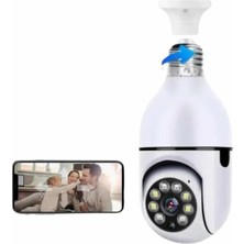 Belle Fusion Mey Ithalat® Wifi Güvenlik Kamerası Çift Kameralı Ampule Takılabilir Sensörlü