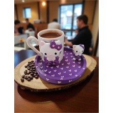 El Yapımı Mor Porselen Kahve Fincanı, Dekoratif ve Şık Tasarım