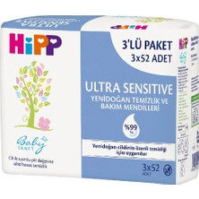 Belle Fusion Mey Ithalat® Ultra Sensitive Yenidoğan Temizlik ve Bakım Mendili 3lü 156 Yaprak