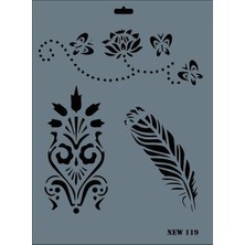 Belle Fusion Mey Ithalat® Rich New Seri N-119 Stencil 35X25 cm