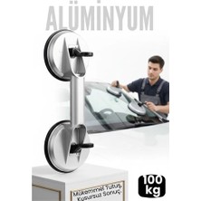 Belle Fusion Mey Ithalat® Profesyonel Alüminyum 100 kg Kilitli Vantuzlu Ağır Cam Seramik Fayans Mermer Kaldırıcı 115 mm