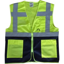 Belle Fusion Mey Ithalat® Yönetici Ikaz Yeleği Sarı/lacivert Xxl Beden