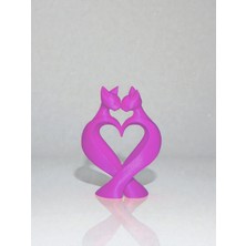 Kalpli Kedi Biblo Sevgililer Günü Oda Ofis Salon Dekoru - Sanat Vazo