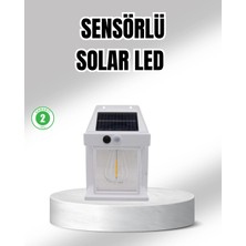 Belle Fusion Mey Ithalat® Güneş Enerjili Dış Mekan Sensörlü Duvar Lambası IP65 Su Geçirmez