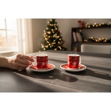 Yılbaşı Temalı 2’li 4’li Kahve Fincan Takımı, Şık ve Renkli Tasarım