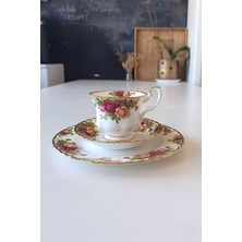 Vintage Bone China Coffee Cup & Saucer Set, Elegant Double Size Design