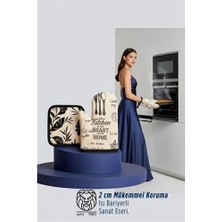 Butik Delfin Katsaros Serisi Lüks Isı Korumalı Fırın Eldiveni ve Mutfak Tutma Bezi Seti