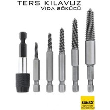 Belle Fusion Mey Ithalat® Bits Uzatmalı Ters Kılavuz 6 Lı Set Saf Çelik Kırık Civata Vida Sökücü