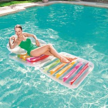 Toha Katlanır Şişme Deniz Yatağı 190X75 cm | 2’si 1 Arada Şişme Deniz Koltuğu & Yatağı | Tamir Kitli