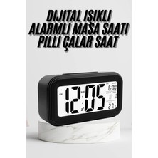 Belle Fusion Mey Ithalat® Dijital Masa Saati Termometre Takvim LED Ekran Pilli Ev Ofis Masası