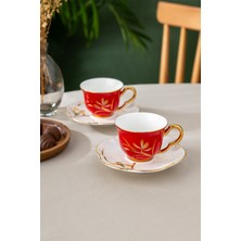 Kırmızı 2'li Kahve Fincan Takımı, 90 Ml, Şık ve Kullanışlı Tasarım