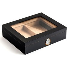 Falconetti Siyah Camlı Kısa Humidor Puro Kutusu RC06SY
