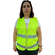 Belle Fusion Mey Ithalat® Fermuarlı Sarı Ikaz Yeleği Xl Beden 59 cm