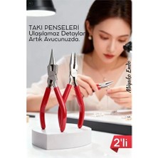 Belle Fusion Mey Ithalat® Profesyonel 2'li Takı Pense Seti 12 cm Takı Yapımı Için Mini Pense Seti