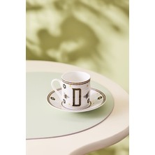 D Harfli 80 ml Kahve Fincanı Şık ve Zarif Tasarım