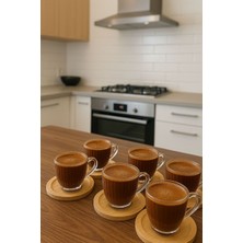 6 Kişilik 12 Parça Termisil Cam Türk Kahve Fincan Takımı Seti