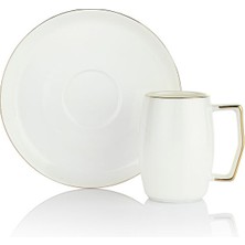 Şık 6'lı Kahve Fincan Takımı, 12 Parça, Zarif ve Modern Tasarım