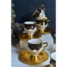 Şık ve Zarif 6 Kişilik Porselen Fincan Takımı, Kahve ve Çay Keyfi Için