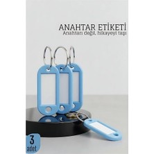 Belle Fusion Mey Ithalat® Etiketli 3'lü Anahtarlık Halkası – Isim Yazılabilir, Metal Halka ile Şık Tasarım