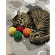 Stoks El Örgüsü Çıngırak Sesli Kedi Topu 4,lü