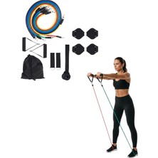 Belle Fusion Mey Ithalat® 11 Parça Çok Fonksiyonlu Kapı Arkası Egzersiz Bandı Ev Tipi Spor Seti