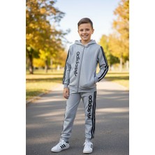 Mavi Boncukk Erkek Çocuk Kapüşonlu Eşofman Takımı  Alt Üst 2’li