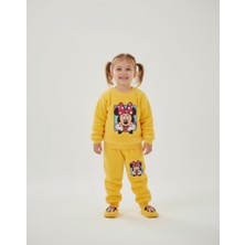 Mavi Boncukk Kız Çocuk Peluş Eşofman Takımı  Alt Üst 2’li Peluş