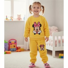 Mavi Boncukk Kız Çocuk Peluş Eşofman Takımı  Alt Üst 2’li Peluş