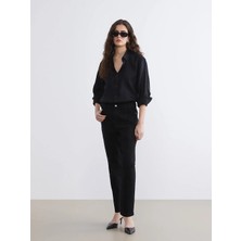 LC Waikiki Lcwaıkıkı Classic Siyah Beli Lastikli Slim Mom Kadın Jean Pantolon