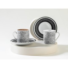 Şık Siyah Porselen 2'li Kahve Fincanı Takımı, 80 ml