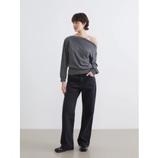 LC Waikiki Xsıde Siyah Wideleg Kadın Jean Pantolon