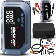 Prepare 12 Volt Taşınabilir Jump Starter Akü Takviye ve Dijital Hava Pompası Acil Yol Yardım Cihazı