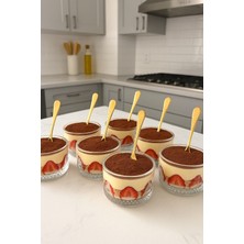 Gülümseten Avm 6 Lı Cam Çizgili Tatlı Kasesi | Cam Çerez Kasesi | Elysia Çizgili Magnolia Kase - Beyaz