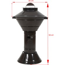 Metehan Mangal Soba Kapaklı Emaye Mangal Barbekü Boru Tipli Çift Havalandırmalı