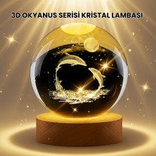Nexgen Lazer Işlemeli Yunus Kristal Küre Sıcak Işıklı Ahşap Standlı - OZ002O-736EE9