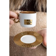 6 Kişilik Beyaz Seramik Kahve Fincanı Takımı, Şık ve Elegant Tasarım