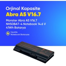 Monster Abra A5 V16.7 NH50BAT-4 Notebook 14.6 V 41Wh Batarya – Orjinal Uyumlu, Yüksek Performanslı