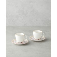 Elvina Bone Porselen 4 Parça Kahve Fincan Takımı 90 ml Renkli, Şık ve Zarif