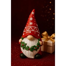 Marsilyan Yılbaşı Noel Cücesi El Boyama Biblo 21 Cm Büyük Boy – Premium Yılbaşı Koleksiyonluk Hediye