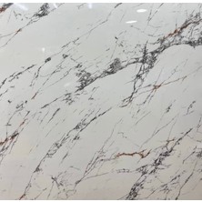 Calperia Beyaz Mermer Desenli Yapışkanlı Kaplama Kağıdı  Büyük Boy 5 Metre