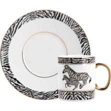 Zebra Desenli Türk Kahvesi Fincanı, Şık ve Dayanıklı Tek Kişilik Set