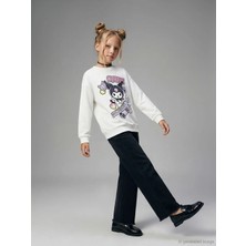 LC Waikiki Lcw Kids Siyah Wideleg Kız Çocuk Jean Pantolon